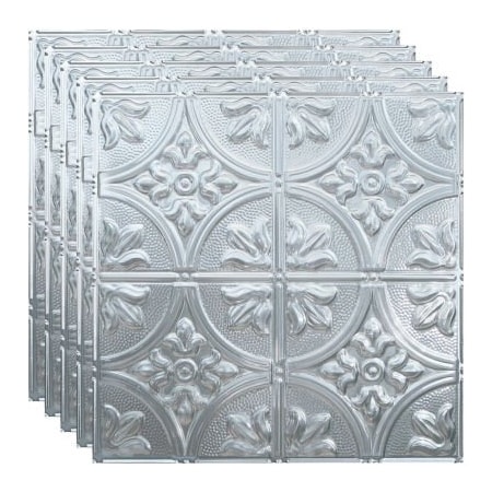 Acoustic Ceiling Products Fasade Traditional Syle # 2 - 23-3/4" x 23-3/4" PVC Lay In Tile in Brushed Aluminum - PL5208